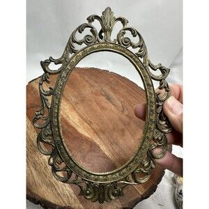 Italian Ornate Gold Metal Picture Frame Victorian Style Made In Italy